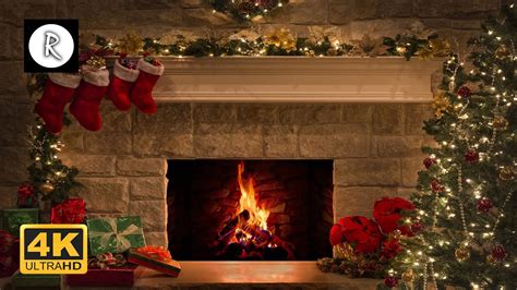 Christmas Fireplace K Crackling Fire Christmas Ambience Youtube