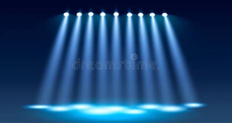 Blue Spotlight Vector Background Illuminated Effect Form Projector