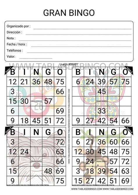 tablas de bingo personaliza descarga en pdf e imprime tablas de bingo cartones de bingo bingo