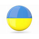 Ukraine Flag Round Icon Glossy Graphics Country