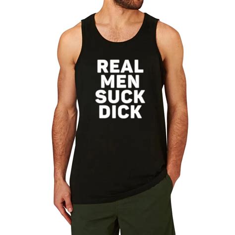 Mens Real Men Suck Dick Funny Fitness Workout Casual Tank Tops In Tank