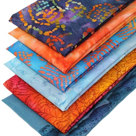 6 Fat Quarters Batik Bundle Early Morning Overdale Fabrics