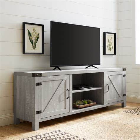 Manor Park Farmhouse Barn Door Tv Stand For Tvs Up To 80
