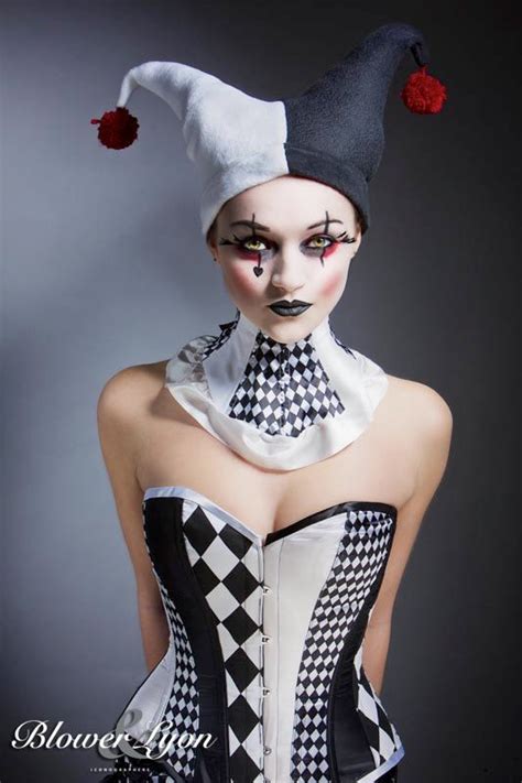 Black And White Harlequin Neck Corset Brace By Lyndseyboutique Circus Makeup Clown Makeup
