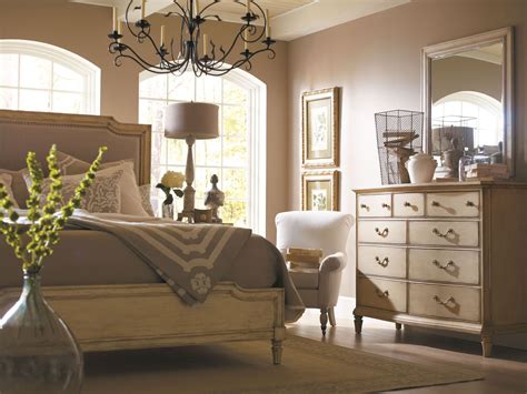 European Cottage Vintage White Upholstered Bedroom Set From Stanley