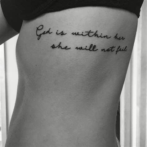 God Is Within Her She Will Not Fail Ribs Tattoo Font Ink Quote