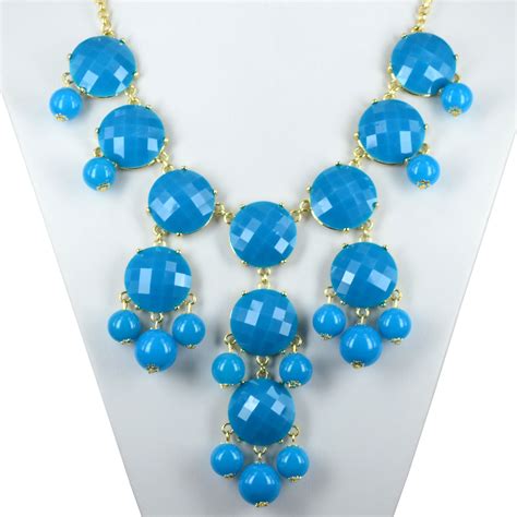 New Fashion Style Light Blue Acrylic Bead Gold Tone Chain Pendant