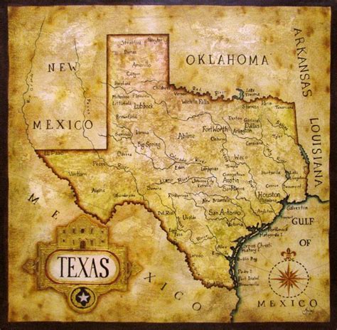 Map Of Texas After Its Statehood Induction Into The United States Of