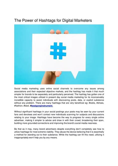 Ppt The Power Of Hashtags For Digital Marketers Powerpoint