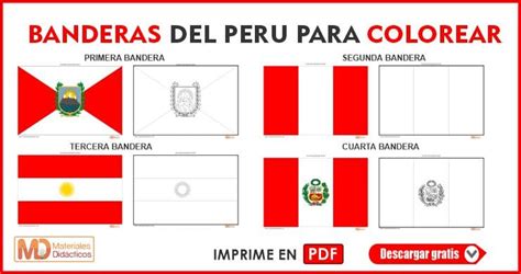 📚 【 Banderas De PerÚ A Colorear 】 ️