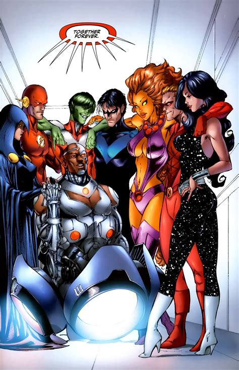 Teen Titans Raven Flash Wally West Beast Boy Nightwing Starfire
