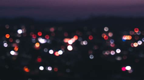 Download Wallpaper 1920x1080 Night City Lights Blur Glare Bokeh