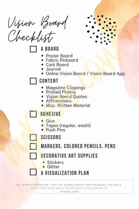 The Only Vision Board Checklist And Materials You Need To Succeed