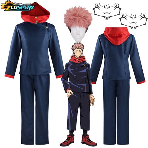 Itadori Yuji Cosplay Anime Jujutsu Kaisen Traje De Peruca Uniforme