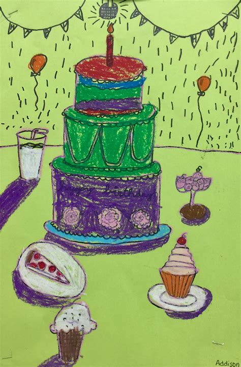 How To Draw A 3d Birthday Cake Inspired By Wayne Thiebaud Art Teacher Hq
