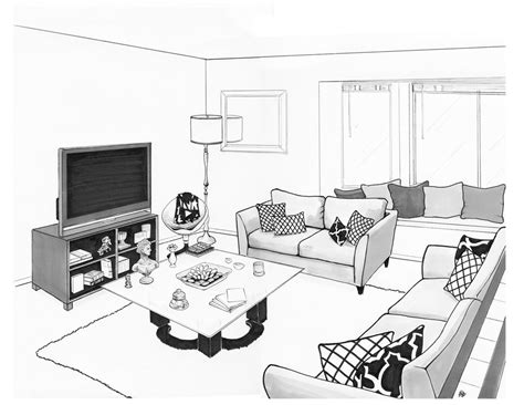 Living Room Drawing Decoration Ideas Cheap Top Interior Sketch Shop