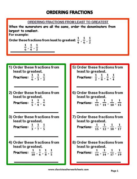 Https://tommynaija.com/worksheet/ordering Fractions From Least To Greatest Worksheet With Answers