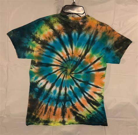 SMALL Spiral Tie-dye T-shirt with black accents | Etsy