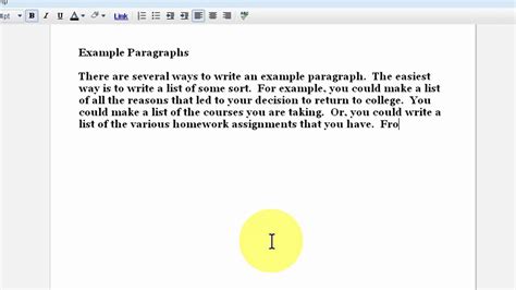 Writing an Example Paragraph - YouTube