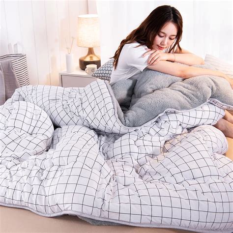 Winter Warm Lamb Cashmere Comforter Ab Side Ultra Soft Thick Duvet Plush Microfiber Fill Heavy