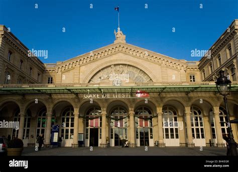 Main Entrance And Front Of The Gare De Lest Railway Station In Paris