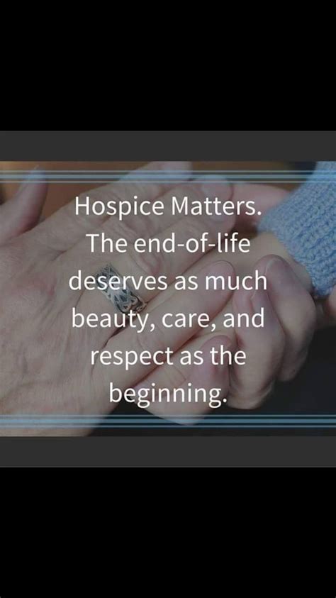 End of life care should begin when you need it and may last a few days, or for months or years. After I get my degree, I plan on opening up a Hospice and ...