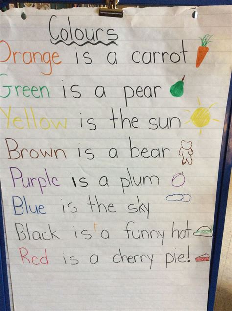 Colour Poem For Kindergarten Kindergarten Poems Color Poem Color