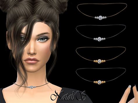 Leather Choker With Crystal Clasp Found In Tsr Category Sims 4 Female
