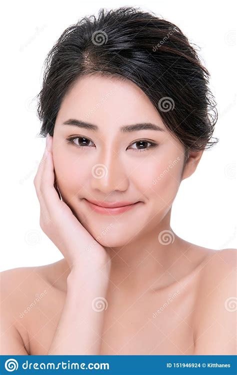 Beautiful Young Asian Woman With Clean Fresh Skin Stock Photo Image
