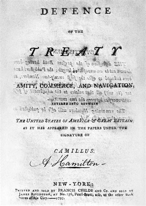 Hamilton Essay 1795 Ntitle Page To Alexander Hamiltons Defense Of The Treaty Of