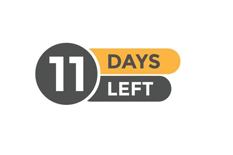 11 Days Left Countdown Template 11 Day Countdown Left Banner Label