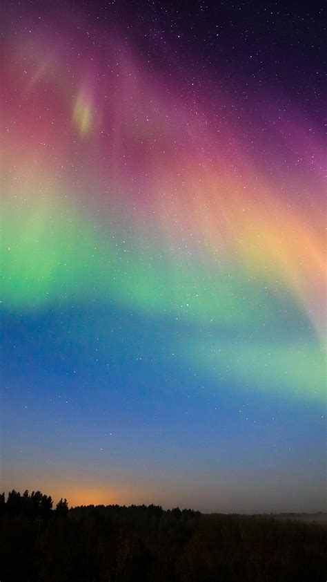 Intense Multicolored Northern Lights Aurora Borealis