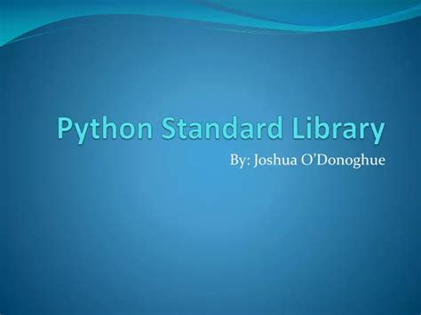 Ppt Python Standard Library Powerpoint Presentation Free Download