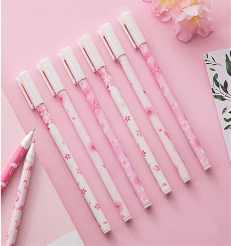 Pink Sakura Gel Penspretty Pens Cute Stationery Pen Kawaii Pens By