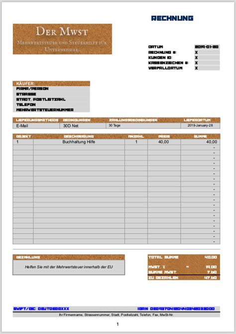 Kostenloses beispielbeispiel formatvorlagen laden sie word excel pdf. Gratis Rechnungsvorlagen für Excel, Word, OpenOffice und ...