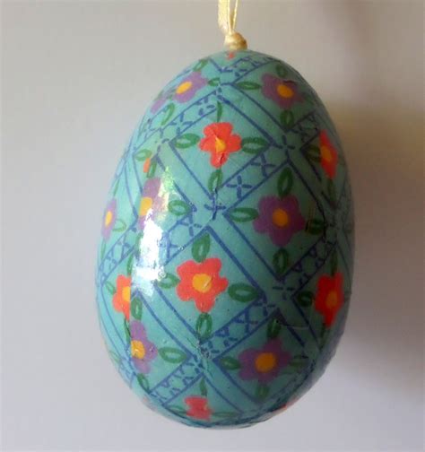 Vintage Paper Mache Easter Egg Ornament