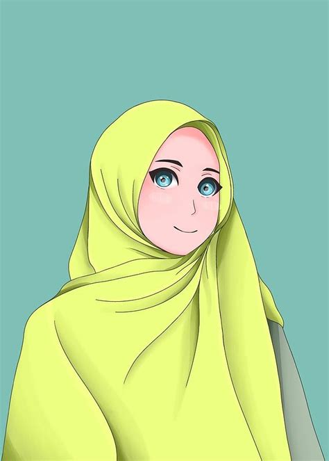Anime Style With Hijab Digital Art By Fryem Chael