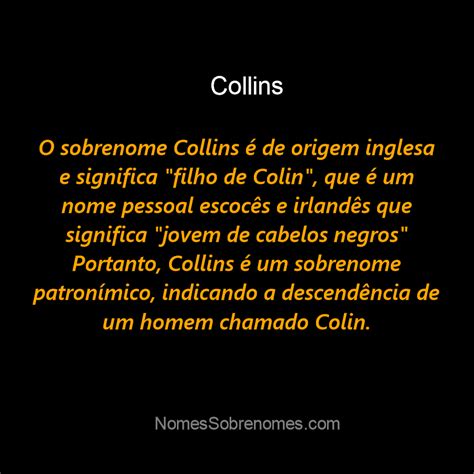 👪 → Qual O Significado Do Nome Collins