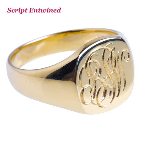 Engravable Mens Solid 9ct Gold Oval Signet Ring Engravable Mens