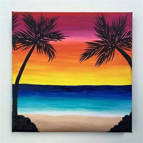 Sunset No Directions Canvas Painting Tutorials Easy Canvas Painting