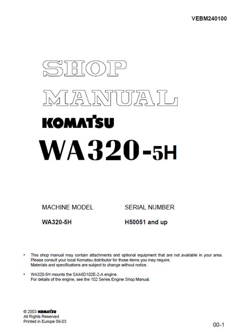 You could not without help going in imitation of book deposit or library or borrowing from your connections to entrance them. Komatsu WA320-5H Wheel Loader Shop Manual PDF
