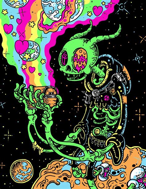 We Want To Live In Gloombones Grungy Neon Universe Trippy Drawings