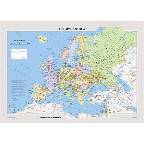 Political Europe Wall Map Italian The Map Shop