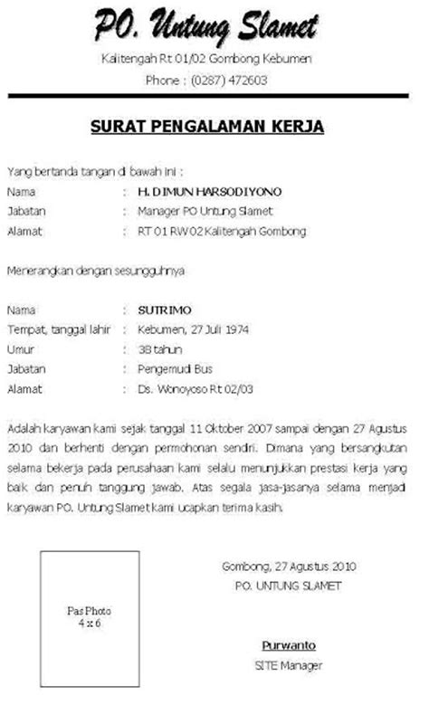 Contoh surat lamaran kerja di perusahaan umum i. Contoh Surat Pengalaman Kerja | Liputan Informasi