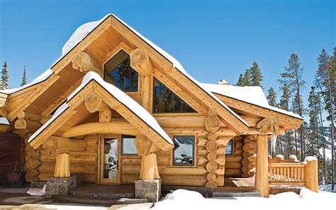 12 Snow Covered Log Cabins