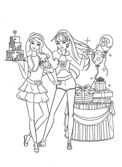 Learn to be creative in your own way. Barbie Doll At Birthday Party Coloring Page: Barbie Doll at Birthday Party Coloring Page ...
