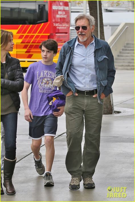One photo shows ford, … Harrison Ford & Calista Flockhart: Lakers Game with Son ...
