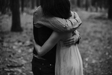 Couple In An Intimate Hug Embrace In Yosemite By Jess Craven Stocksy