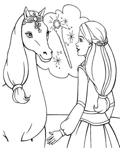 Print Barbie Horse Coloring Page Or Download Barbie Horse Coloring Page