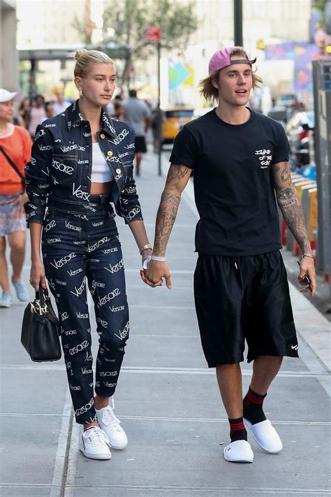 hailey baldwin and justin bieber hold hands as they leave nobu restaurant in new york city 050718 1